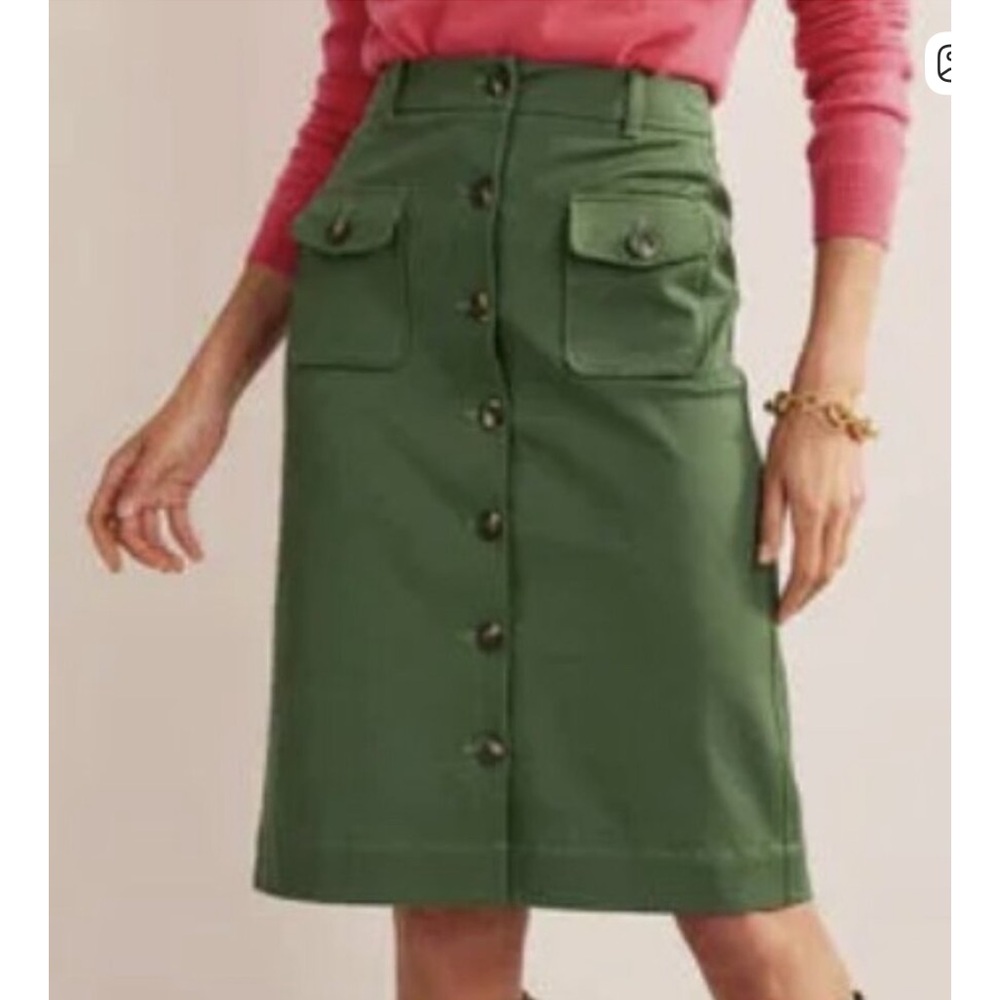 NWT Boden Forest Green Cargo Midi Skirt -size 22 never worn - Picture 3 of 3